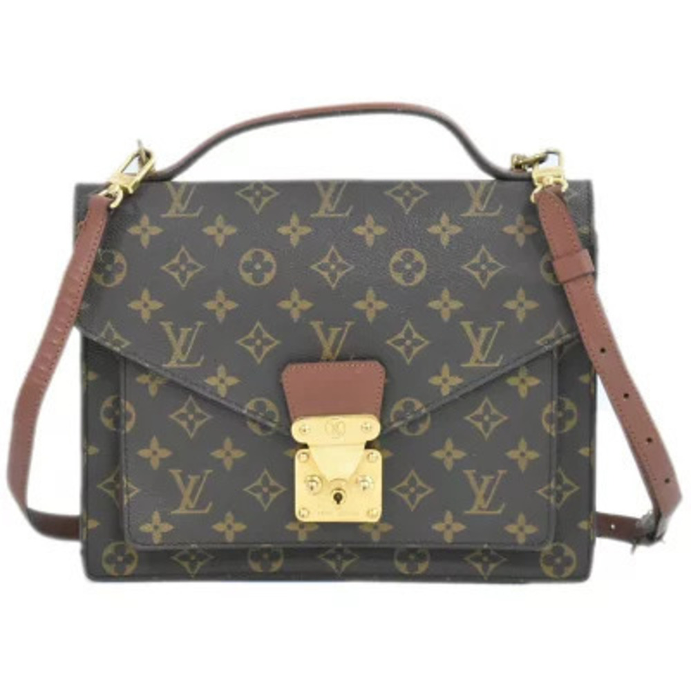 Louis Vuitton LV Monceau Monogram 2Way Shoulder Bag Canvas Leather Brown